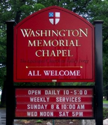 Washington Memorial Chapel Sign image. Click for full size.