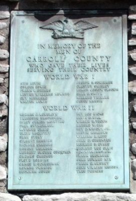 World War I & World War I I Memorial - - Carroll County, Kentucky Marker image. Click for full size.