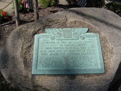 Oradell World War II Memorial Marker. Click for full size. Oradell World War II Memorial Marker image. Click for full size.