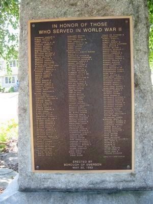World War II Tablet ( on the back of the stone) image. Click for full size.
