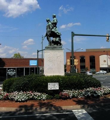 Meriwether Lewis and William Clark monument with Sacajawea plaque. Click for full size. Meriwether Lewis and William Clark monument with Sacajawea plaque image. Click for full size.