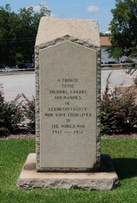 Lexington County World War I Monument image. Click for full size.