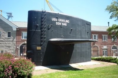 The "sail" of USS <i>Grayling</i> (SSN 646) in the "New Park" image. Click for full size.