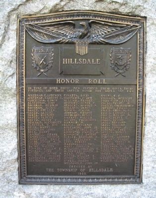 Hillsdale Veterans Monument Marker image. Click for full size.