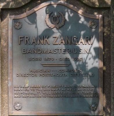 Frank Zangari, Bandmaster, U.S.N.. Click for full size. Frank Zangari, Bandmaster, U.S.N. image. Click for full size.