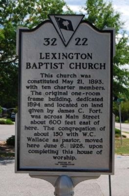 Lexington Baptist Church Marker image. Click for full size.