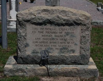 Lake Murray Burials Monument -<br>Front. Click for full size. Lake Murray Burials Monument -<br>Front image. Click for full size.