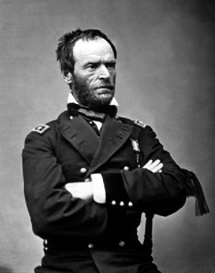 Gen. William T. Sherman<br>(1820 – 1891). Click for full size. Gen. William T. Sherman<br>(1820 – 1891) image. Click for full size.