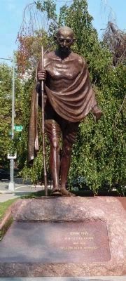 Mahatma Gandhi Statue and Marker image. Click for full size.