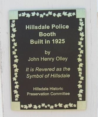 Hillsdale Police Booth Marker. Click for full size. Hillsdale Police Booth Marker image. Click for full size.