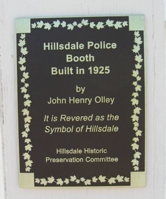 Hillsdale Police Booth Marker image. Click for full size.