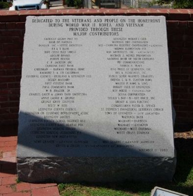 Lexington County Veterans Monument -<br>Right Inscription image. Click for full size.