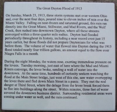 The Great Dayton Flood of 1913 Marker image. Click for full size.