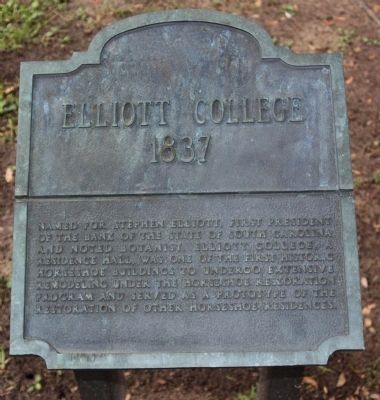 Elliott College Marker. Click for full size. Elliott College Marker image. Click for full size.