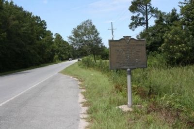 Thomas Sumter's Store Marker, looking west along Old Number Six Hwy (SC-6, SC-45) image. Click for full size.