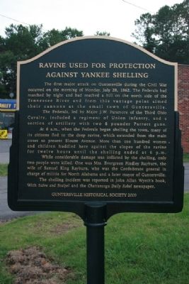 Ravine Used For Protection Against Yankee Shelling Marker image. Click for full size.