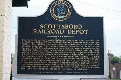 Scottsboro Railroad Depot Marker image. Click for full size.