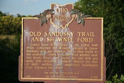 Old Sandusky Trail and Shawnee Ford Marker image. Click for full size.
