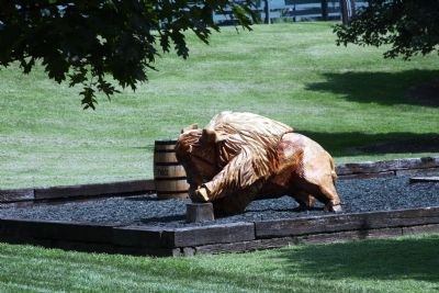 One of the Wood Carved Buffalo at the Visitors Center. image. Click for full size.