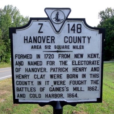 Hanover County Marker image. Click for full size.