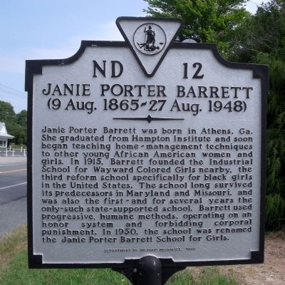 Janie Porter Barrett Marker image. Click for full size.