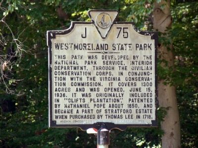 Westmoreland State Park Marker image. Click for full size.