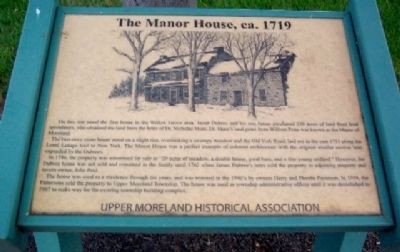 The Manor House, ca. 1719 Marker image. Click for full size.