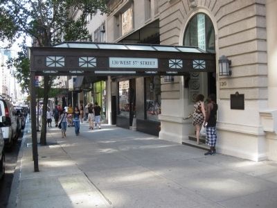 130 West 57th Street - Wide Shot Showing Entryway and Marker. Click for full size. 130 West 57th Street - Wide Shot Showing Entryway and Marker image. Click for full size.