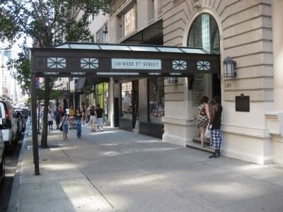 130 West 57th Street - Wide Shot Showing Entryway and Marker image. Click for full size.