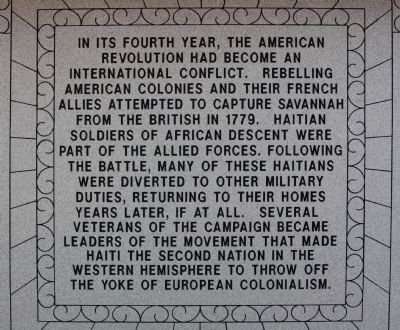 Haitian Monument Marker west face image. Click for full size.