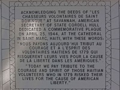 Haitian Monument Marker, south face image. Click for full size.