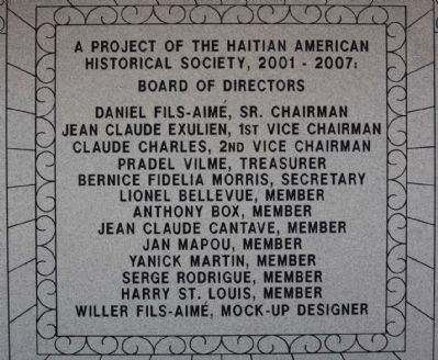 Haitian Monument Marker, northwest face image. Click for full size.