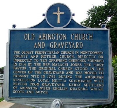 Old Abington Church and Graveyard Marker. Click for full size. Old Abington Church and Graveyard Marker image. Click for full size.