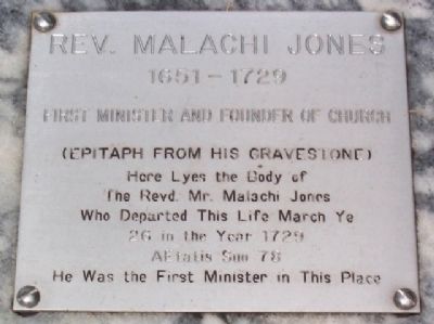Marker on Grave of Rev. Malachi Jones image. Click for full size.