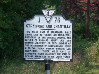 Stratford and Chantilly Marker image. Click for full size.