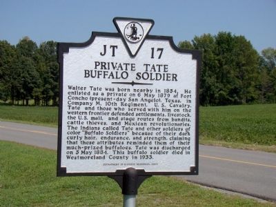 Private Tate, Buffalo Soldier Marker. Click for full size. Private Tate, Buffalo Soldier Marker image. Click for full size.