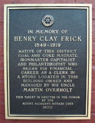 Henry Clay Frick Marker image. Click for full size.