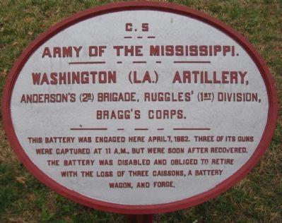 Washington (La.) Artillery Tablet image. Click for full size.