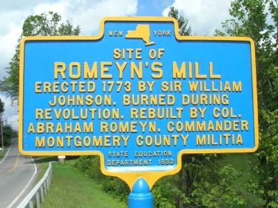 Romeyn's Mill Marker, Village of Mayfield, N.Y image. Click for full size.
