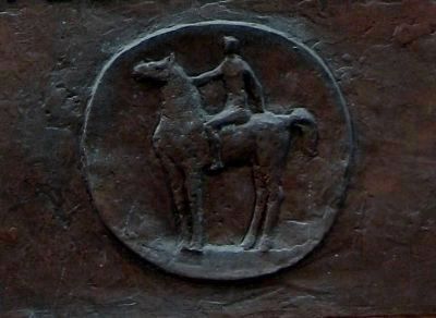 Marker Detail - Depiction of a Rider. image. Click for full size.