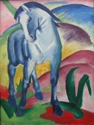 <i>Blaues Pferd I</i> by Franz Marc, 1911 image. Click for full size.