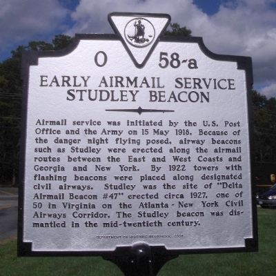 Early Airmail Service Marker. Click for full size. Early Airmail Service Marker image. Click for full size.
