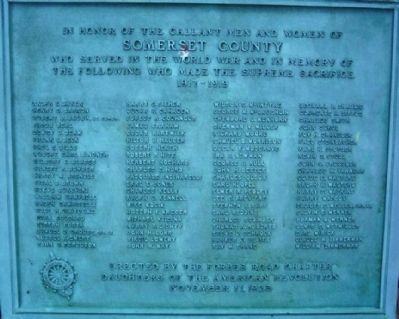 Somerset County World War I Memorial. Click for full size. Somerset County World War I Memorial image. Click for full size.
