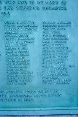 Somerset County World War I Memorial Roll of Honor. Click for full size. Somerset County World War I Memorial Roll of Honor image. Click for full size.