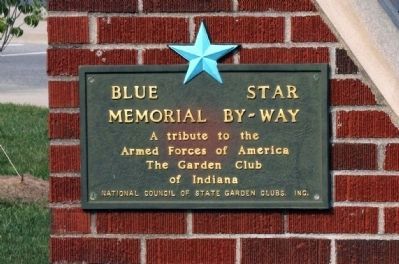 "Blue Star" "Memorial By Way" Plaque - - On Left Panel End. image. Click for full size.