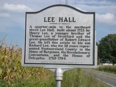 Lee Hall Marker. Click for full size. Lee Hall Marker image. Click for full size.