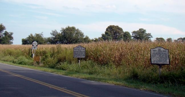 Two Markers on Route 202 at Route 612 North. Click for full size. Two Markers on Route 202 at Route 612 North image. Click for full size.