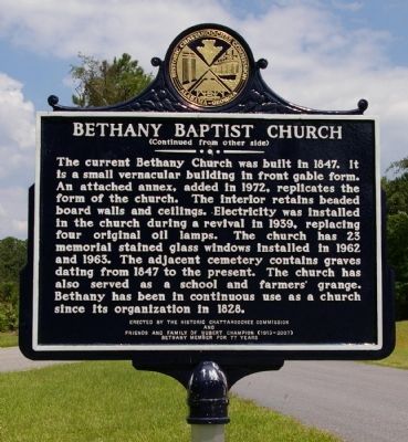Bethany Baptist Church Marker reverse. Click for full size. Bethany Baptist Church Marker reverse image. Click for full size.