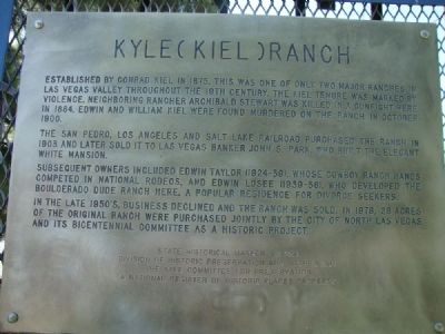 Kyle (Kiel) Ranch Marker image. Click for full size.