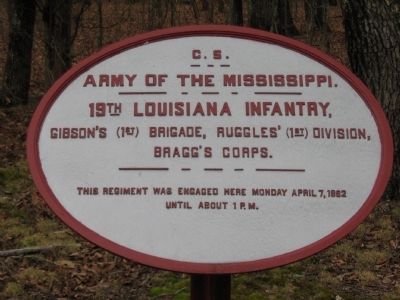 19th Louisiana Infantry Tablet image. Click for full size.